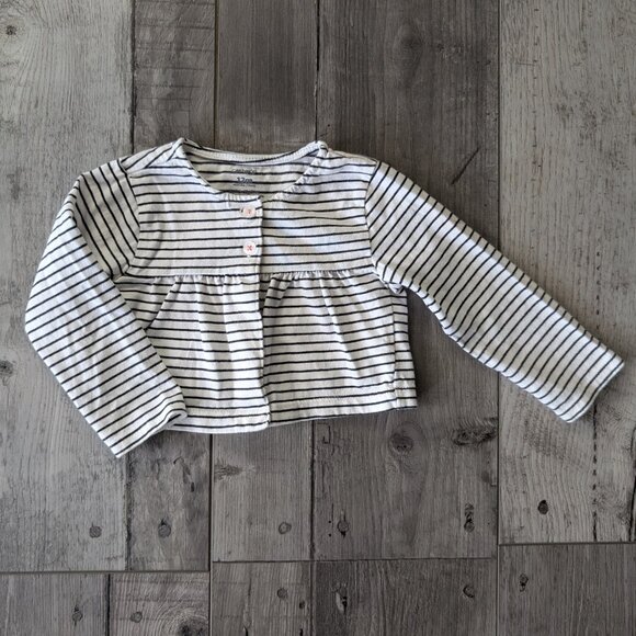 Carter's, Striped Cardigan, Cotton, Sz 12M - Picture 1 of 7